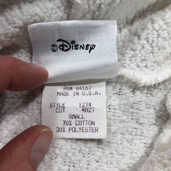 Walt Disney World Hoodie Women Small Ivory White Mickey Mouse 2001 Y2K Vintage - Picture 10 of 11